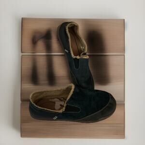 Acorn Men’s Loafer Navy Size 11 Casual Suede Sherpa Lined Firmcore